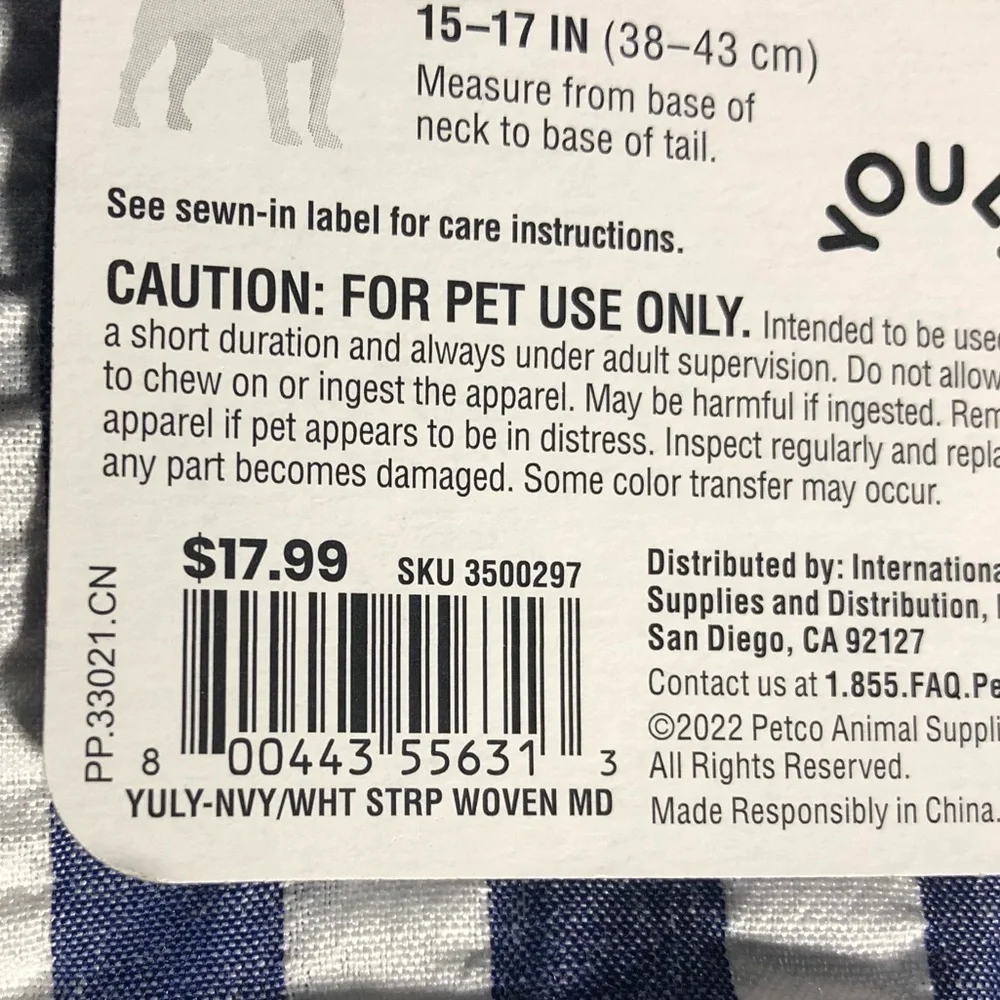NWT Youly “the Poet” dog shirt M
